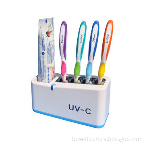 Portable low-end ultraviolet radiation sterilization home toothbrush case